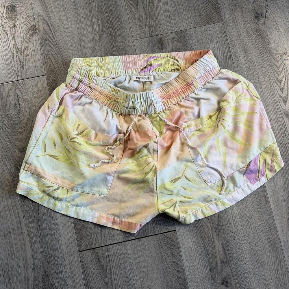 Rip Curl Skimmer Shorts Womens Large Multicolor Floral Elastic Waist Coastal